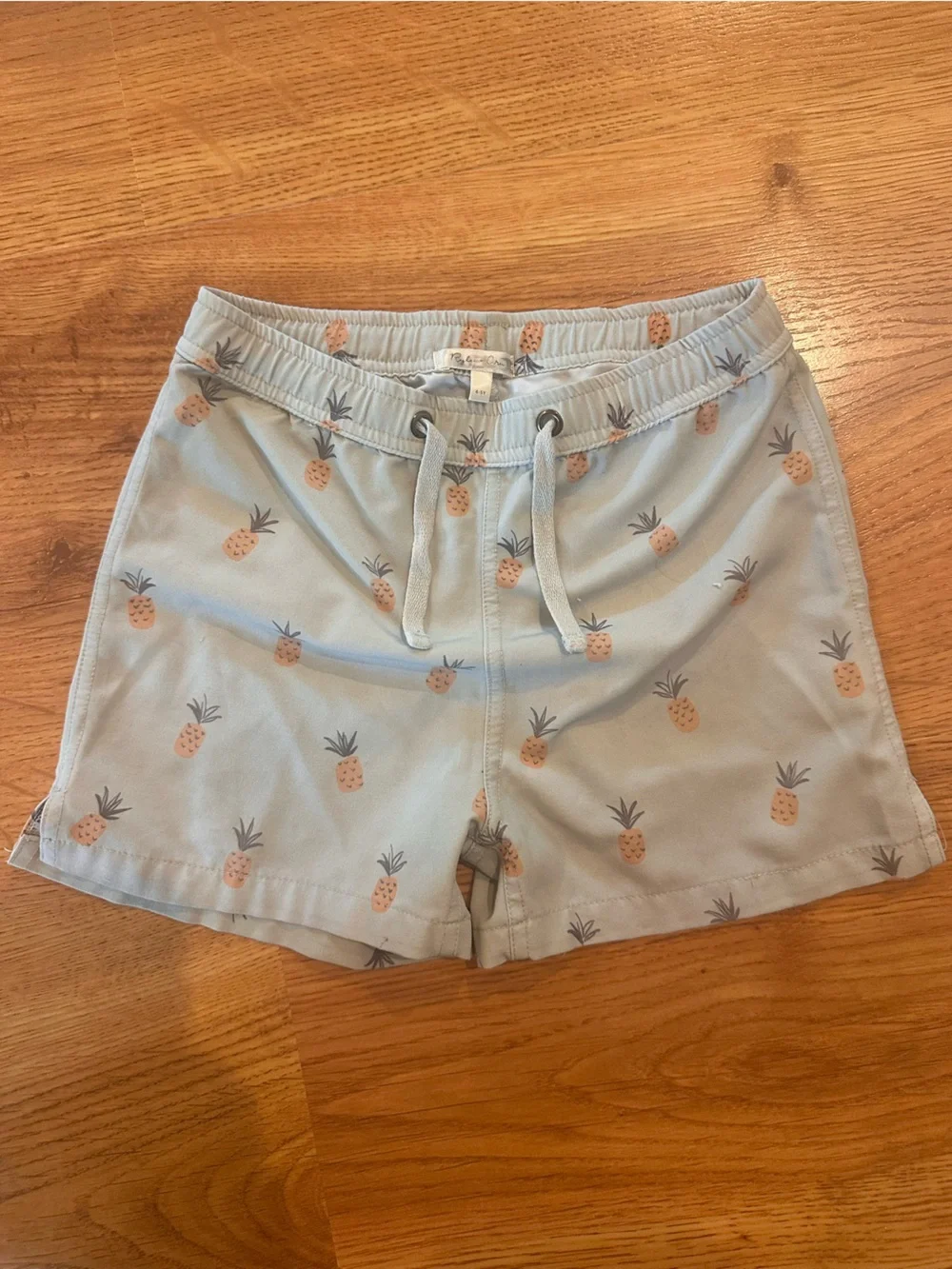 Rylee + Cru Light Blue Pineapple Print Swim Trunks